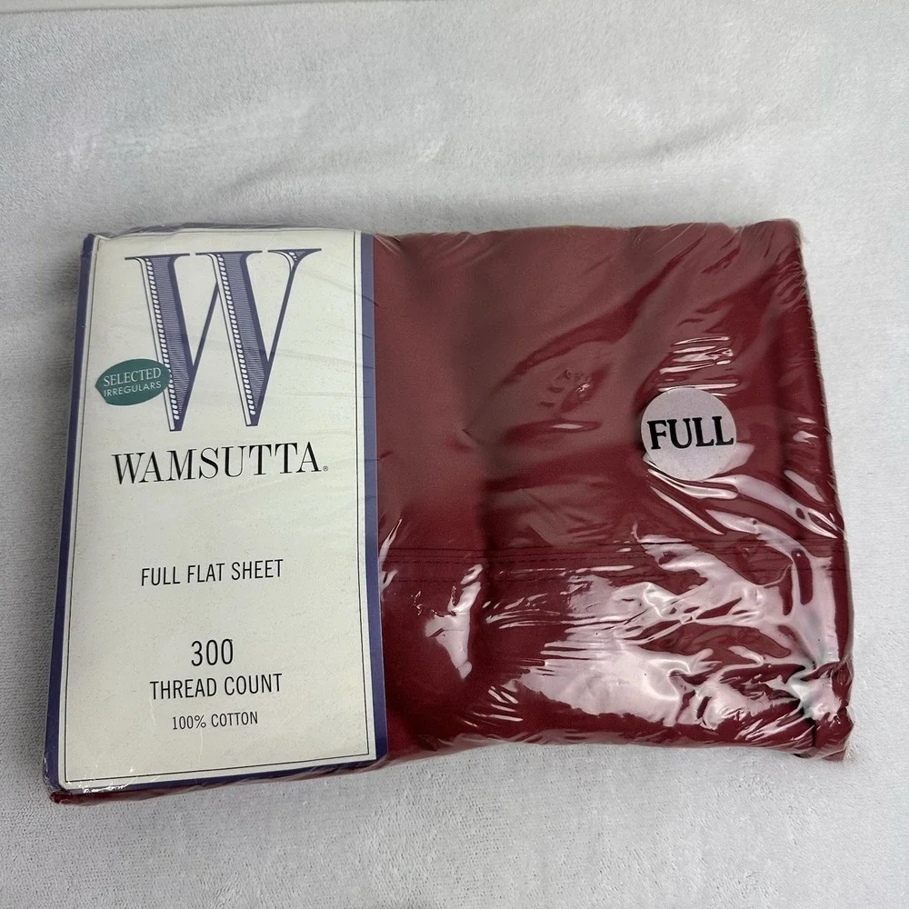 NEW Vintage Wamsutta Cotton Full Flat Sheet Selected Irregular Red NIP NWT USA